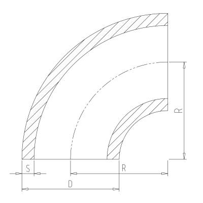 90° Alu Rohrbogen 50 x 3 mm, r=62,5 mm, BA3, ähnl. DIN 2605 , aus EN AW-6060,  AlMgSi0,5, mit glatten Enden - 1