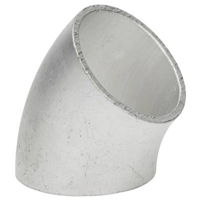 45° Alu Rohrbogen 50 x 3 mm, r=62,5 mm, BA3, ähnl. DIN 2605 , aus EN AW-6060,  AlMgSi0,5, mit glatten Enden - 0