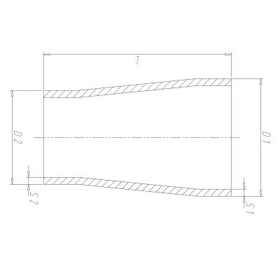 Alu konz. Reduzierstück 114,0 x 3 / 89,0 x 3 mm, ähnl. DIN 2616-2, aus EN AW-6060,  AlMgSi0,5 - 1