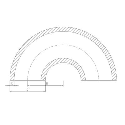 180° Alu Rohrbogen 150 x 3 mm, r=216 mm ± 3,5 mm, BA3, ähnl. DIN 2605 , aus EN AW-6060, AlMgSi0,5, mit glatten Enden - 1